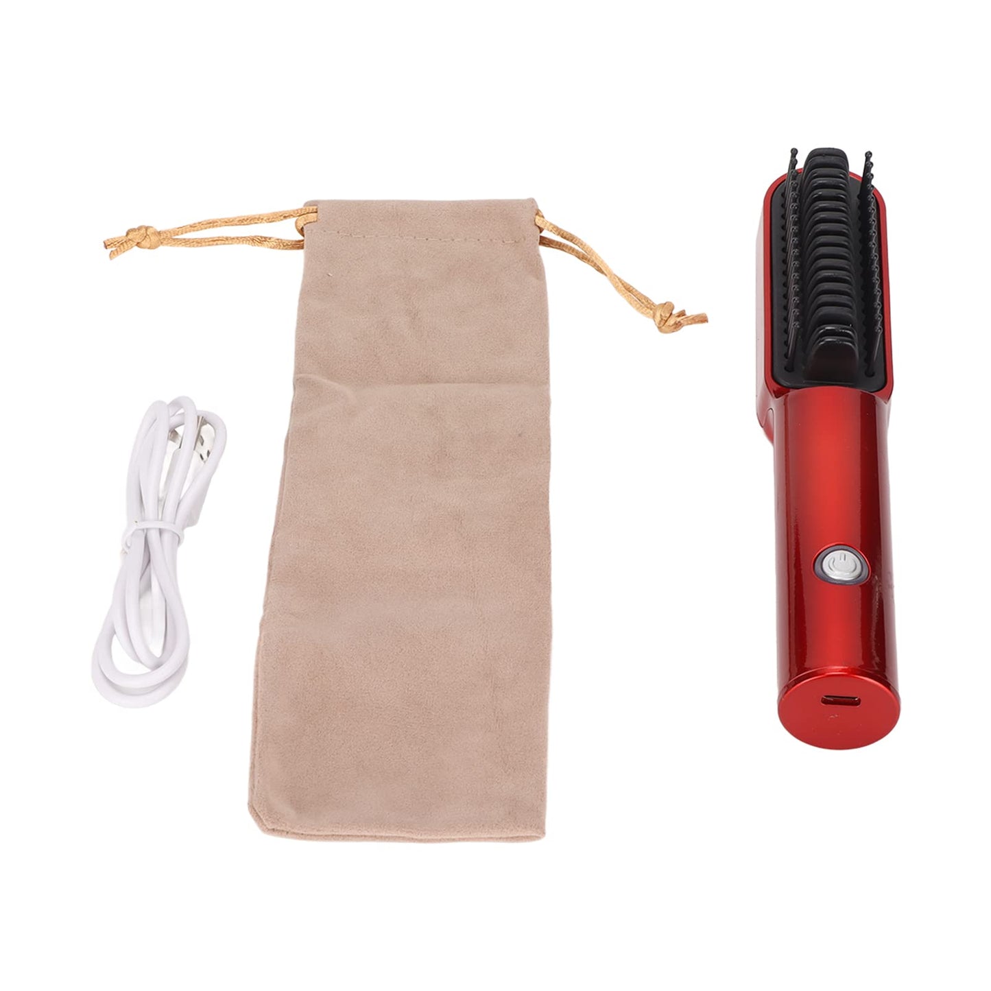 Electric Hair Straightener Brush, Usb Charging Safe Small Hair Straightening Curling Comb Cordless Constant Temperature Hair Str
