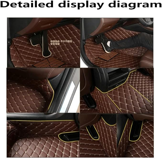 KaiLaiCarCustom Automotive Car Floor Mats for 99.99% Sedan SUV Sports Car Men Women Protection Full Coverage Pads Anti-Slip Leather Floor Lining (Purple Diamond + Black Strip, D- Diamond + Strip)
