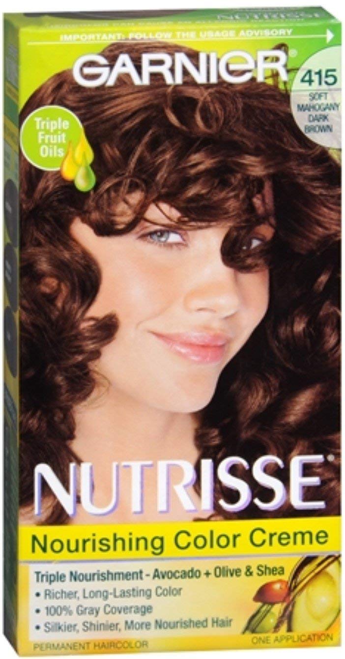 Garnier Nutrisse Haircolor - 415 Raspberry Truffle (Soft Mahogany Dark Brown) 1 Each