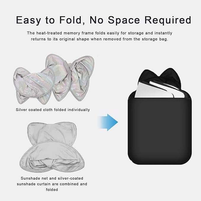 Sunshade Roof Compatible with Audi Q5 2009-2017 SUV, Foldable Glass Roof Sun Shade, UV Protection Heat Insulation Sunroof Shade with Storage Bag