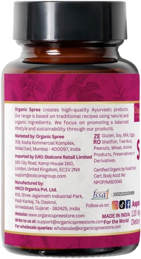 SHATAVARI 120 Tablets | Asparagus Racemosus (Shatavari) | USDA Organic Certified | Supports Women’s Health and Immune System | Organic and Natural 120tab - Pack of 3