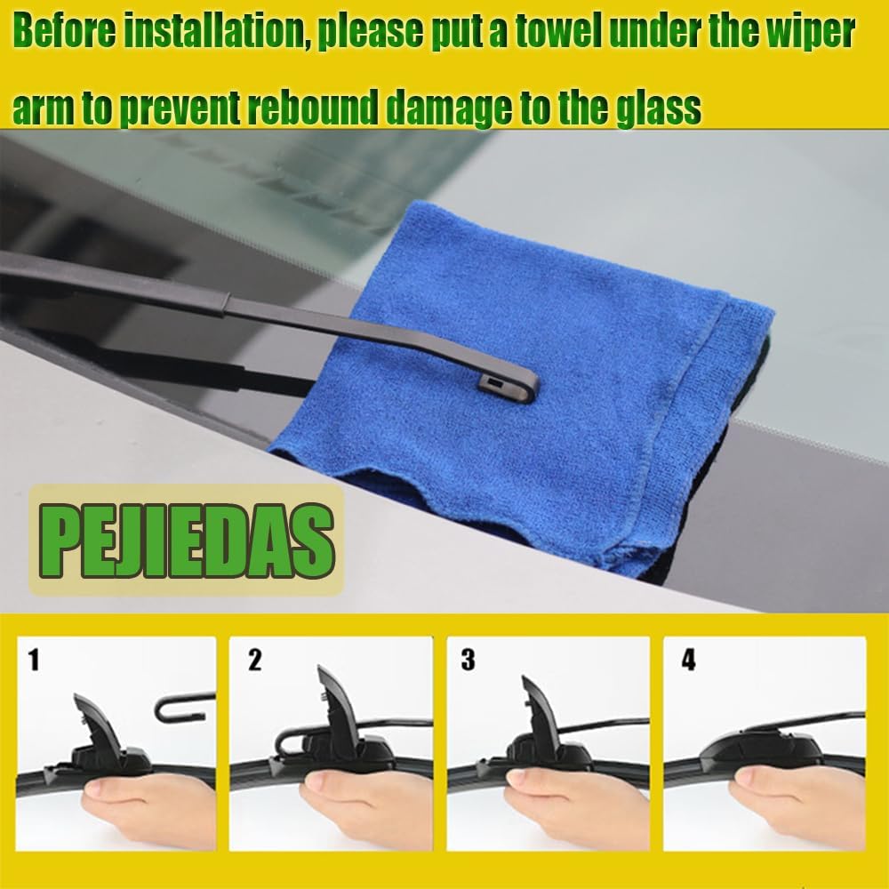 3 Wipers, Front Wiper + Rear Wiper Blades for Hyundai Santa Fe 2019-2023/Kia Sportage 2017-2023 (26 inch + 16 inch + 12 inch Wiper Blades) OE Original Style