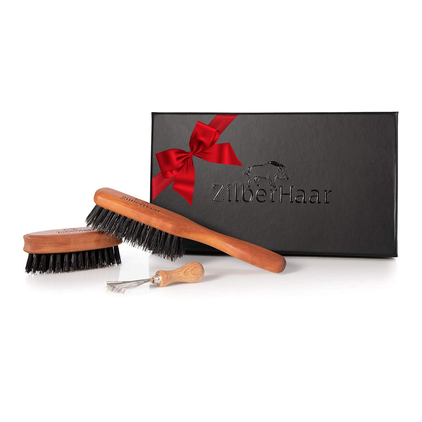 Zilberhaar Beard Brush Grooming Kit (Soft Version) 2Nd Cut Boar Bristles - Ideal For Stubbles And Short To Medium Beards - Distr