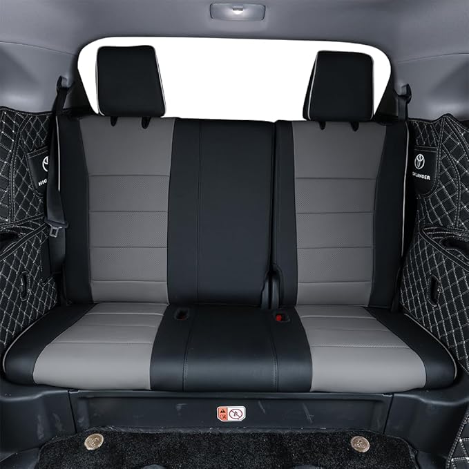 EKR Camry Seat Covers for Toyota Camry XLE, XSE 2018-2024(Not for Hybrid) Waterproof Leather Car Seat Cover Full Set for Trucks SUV-Faux Leather (Black/Gray)