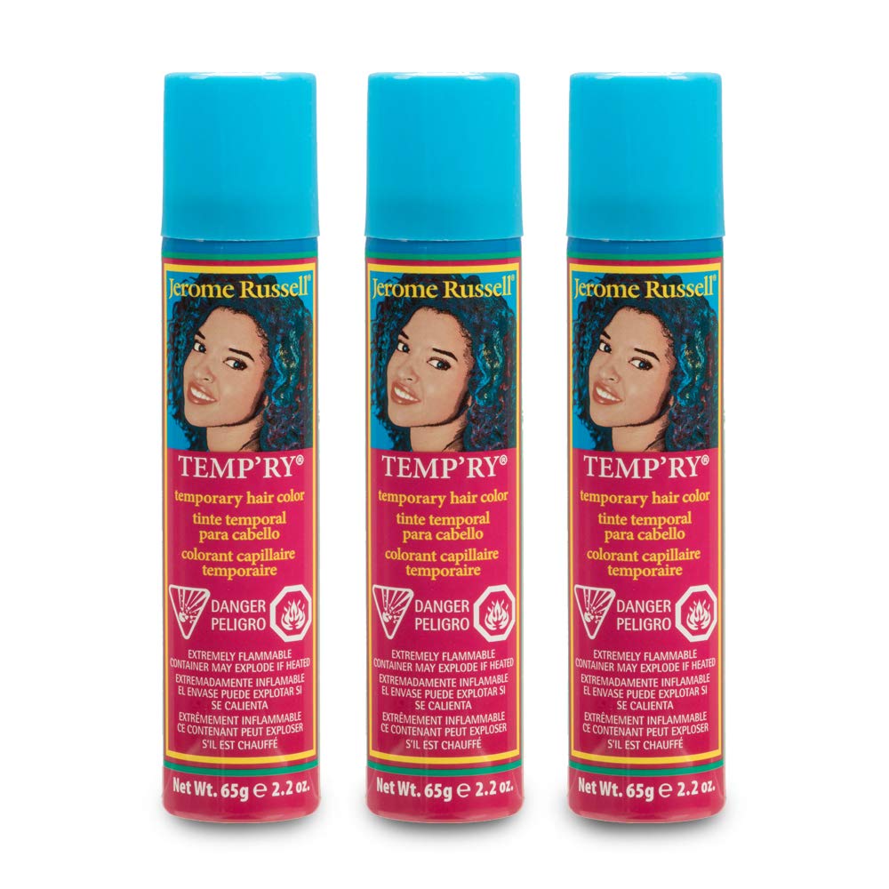 Jerome Russell Temp'Ry Spray-On Burgundy Hair Color, 2.2Oz X 3 Pack