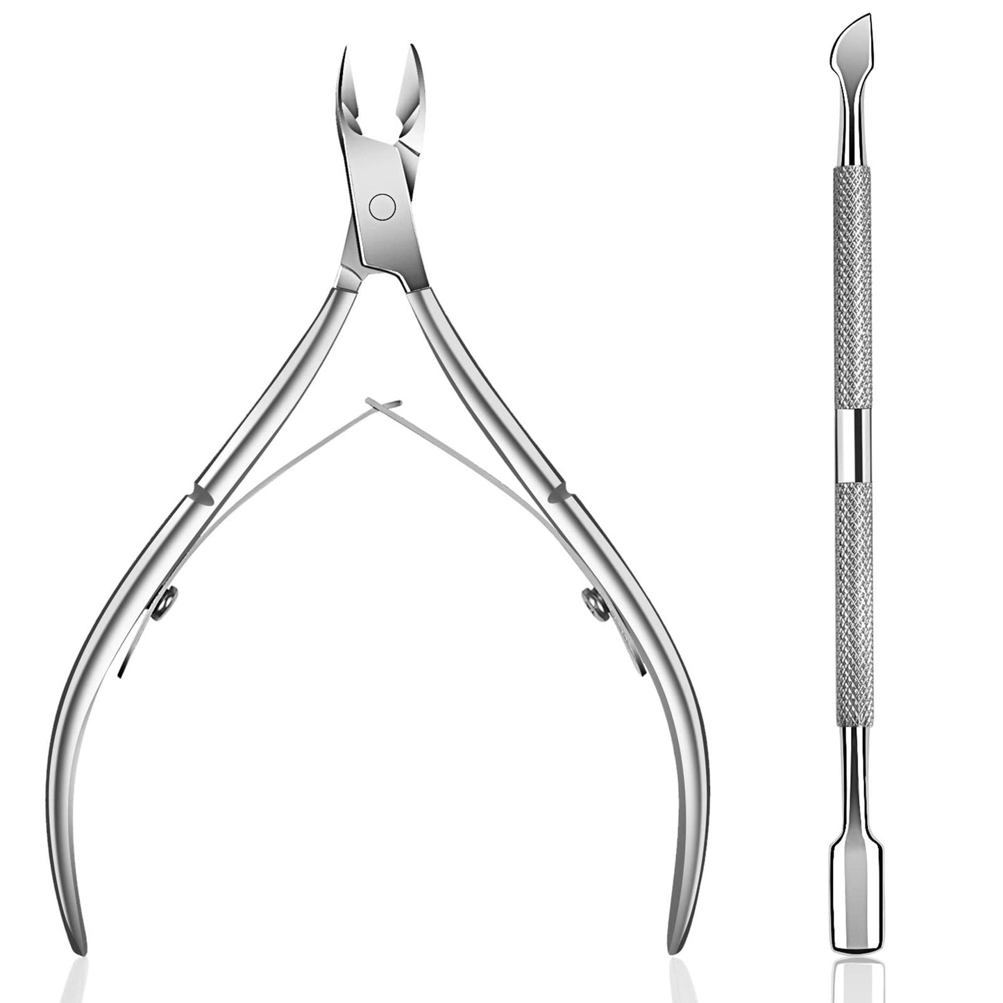 Ejiubas Cuticle Pusher Cuticle Nipper Stainless Steel Cuticle Trimmer Cuticle Remover Tool Set For Fingernails And Toenails Pedi