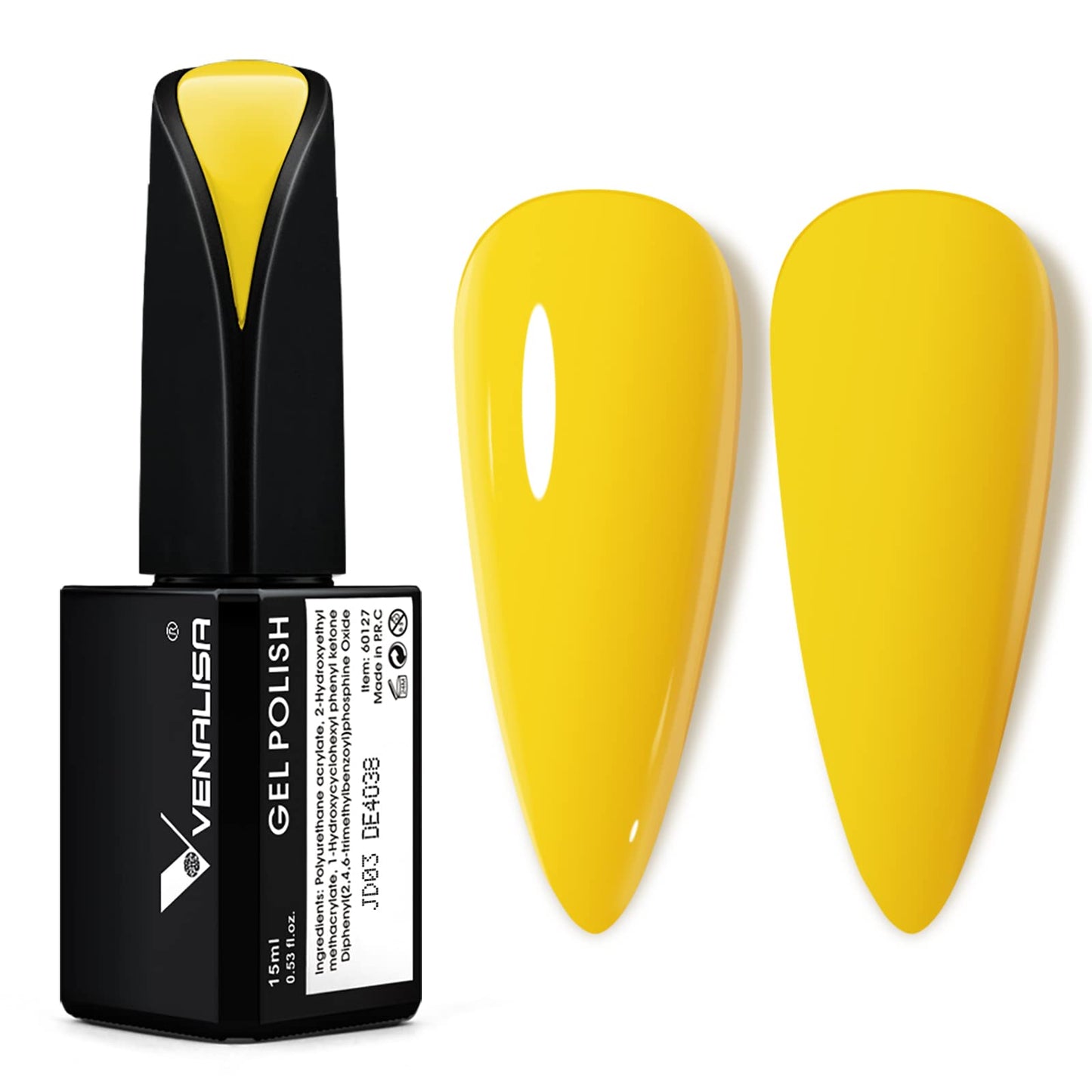 Venalisa Yellow Gel Nail Polish, 15Ml Pastel Yellow Gel Polish Pale Yellow Color Soak Off Uv Led Nail Gel Polish Nail Art Starte