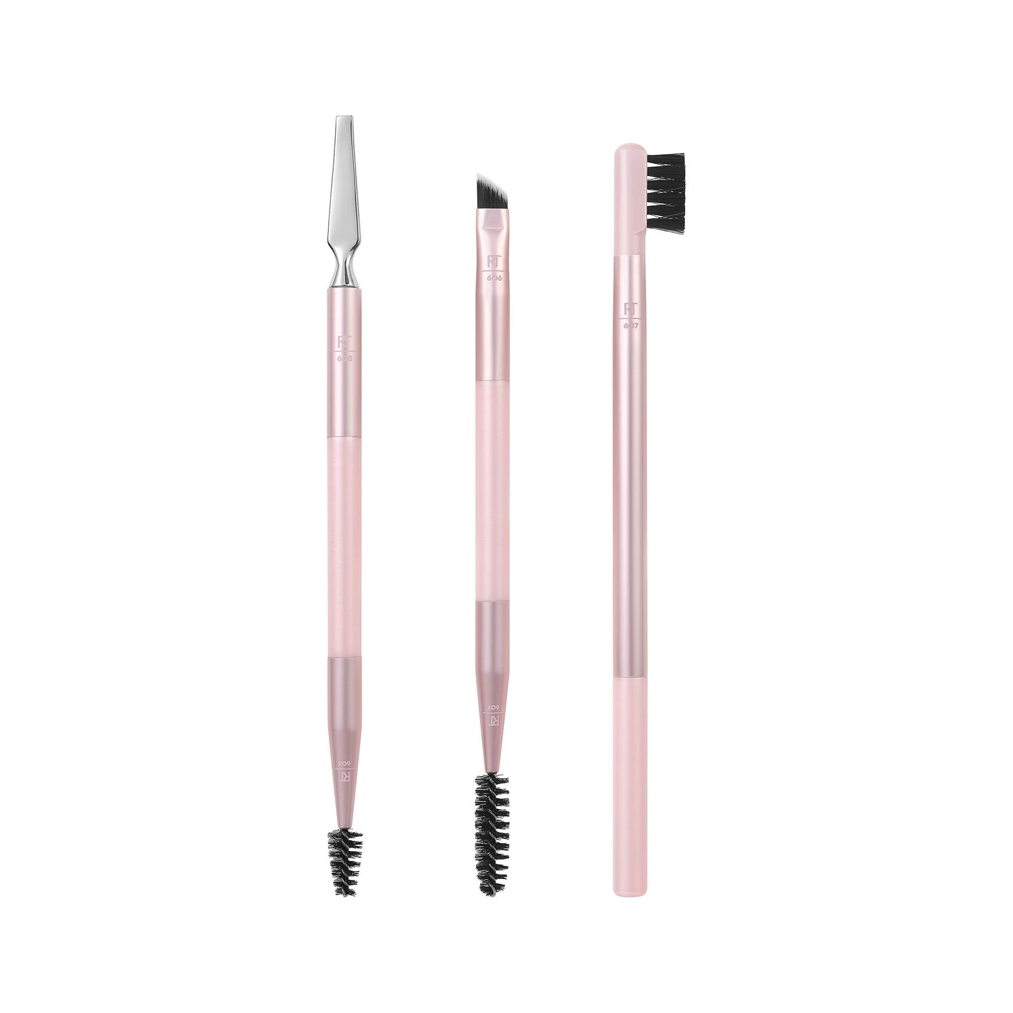 Real Techniques Brow Styling Set, For Lifting Brows, Fill & Style, Dual-Ended Makeup Brushes, Full Kit For Eyebrows, Get Full, L
