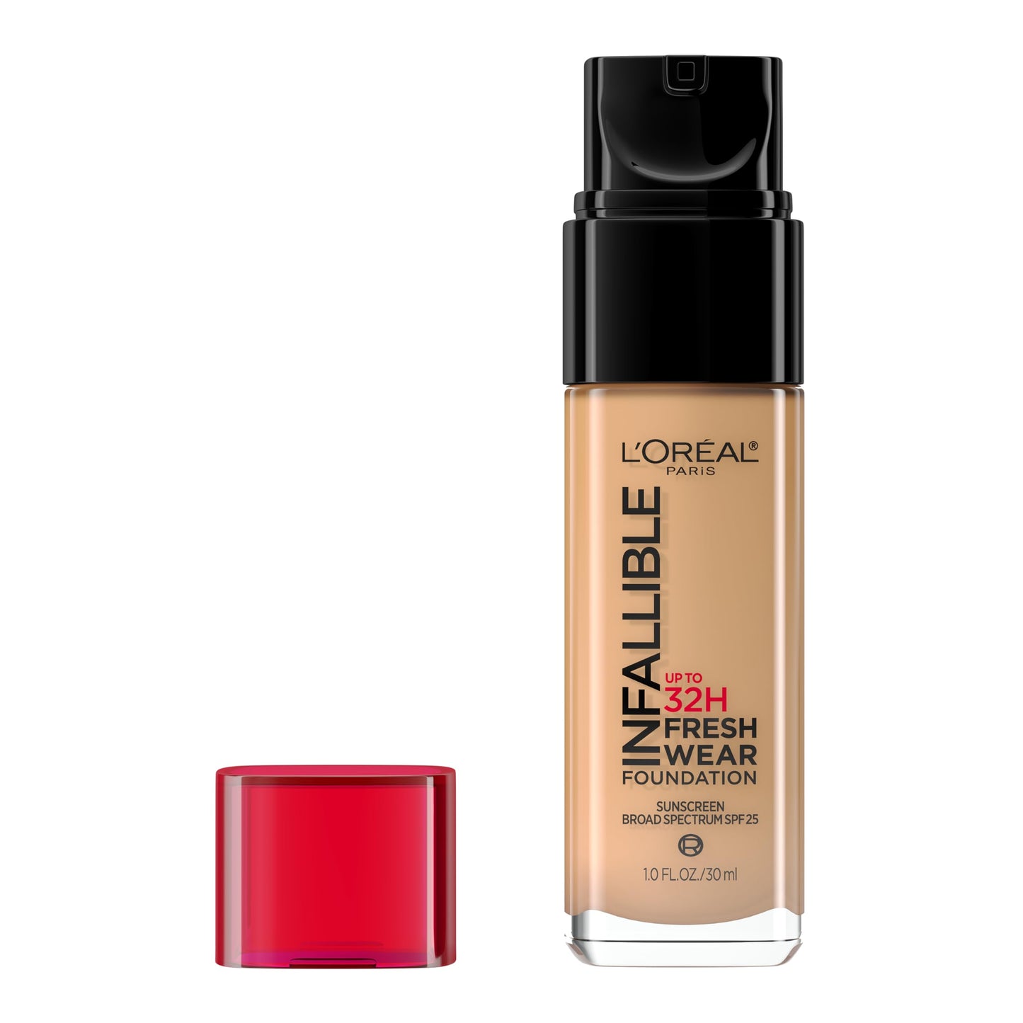 L'Oreal Paris Makeup Infallible Up To 32 Hour Fresh Wear Lightweight Foundation, 482 Radiant Sun, 1 Fl Oz, Packaging May Vary