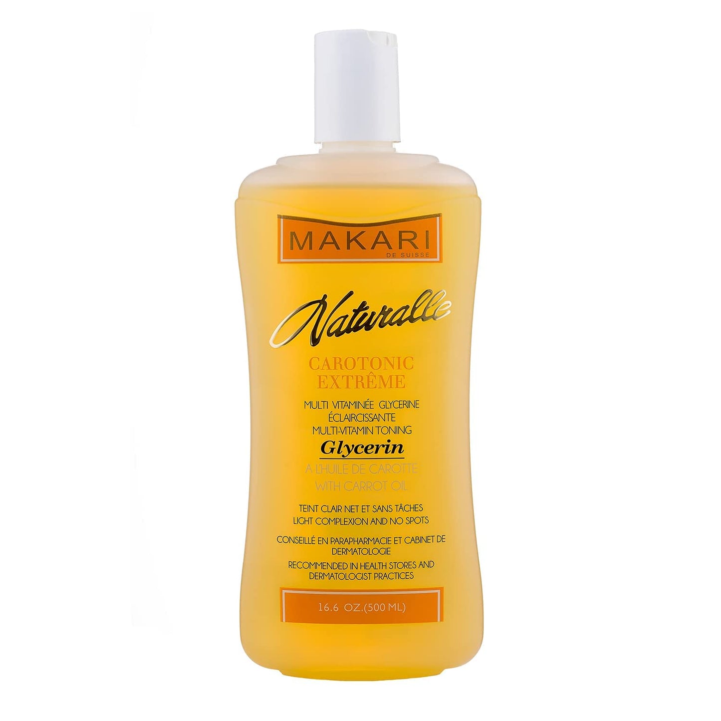 Makari Naturalle Carotonic Extreme Body Glycerin (16.6 Oz) | Helps Brighten Skin And Fade Body Scars And Marks | Glycerin Oil Fo