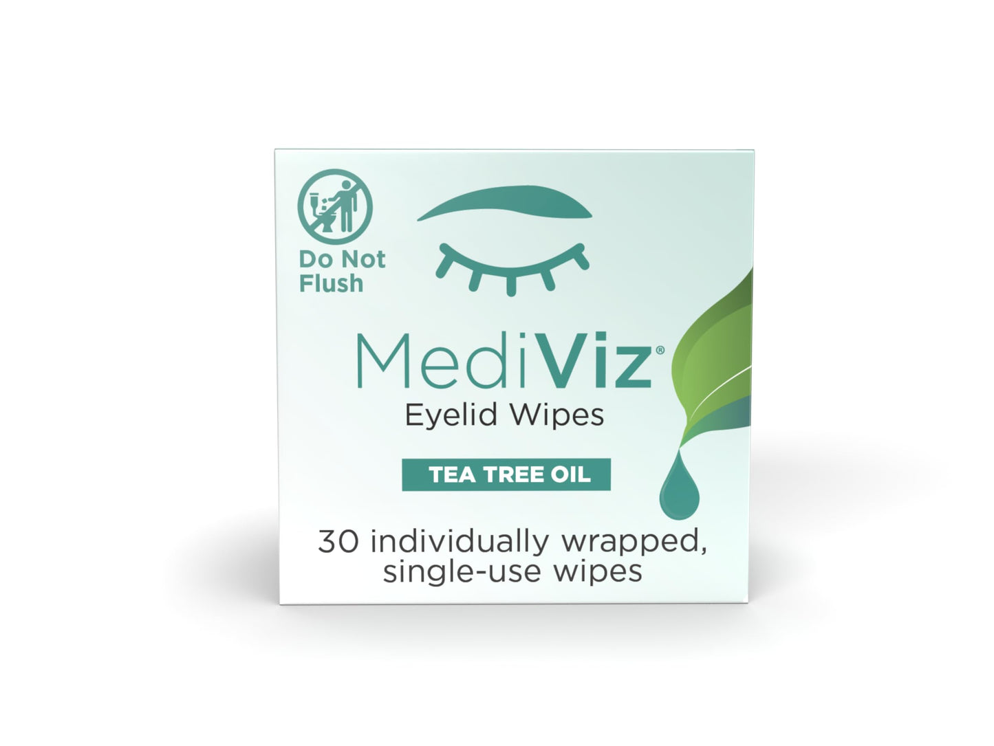 Mediviz Tea Tree Eyelid Cleanser Wipes - 30 Single-Use Towelettes - Eyelash & Eyelid Wipes For Soothing Dry Eye Irritation, Demo