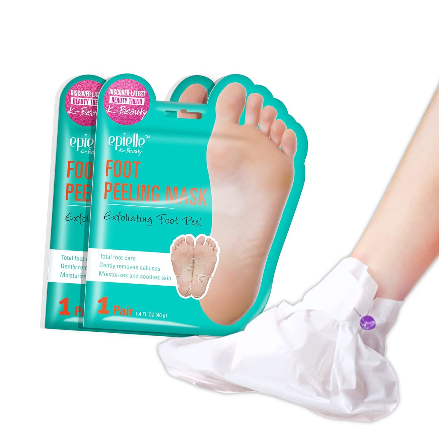 Epielle-Foot Peel Mask - 2 Pack - For Cracked Heels, Dead Skin & Calluses - Make Your Feet Baby Soft & Get A Smooth Skin, Remove