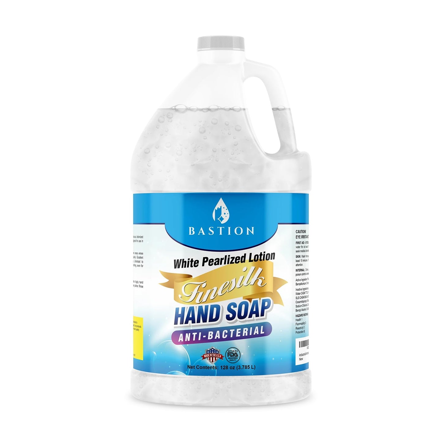 Antibacterial Finesilk White Pearlized Lotion Liquid Hand Soap: Bulk Refill Jug. Ph Balanced Ultra-Strength. Made In Usa (Finesi
