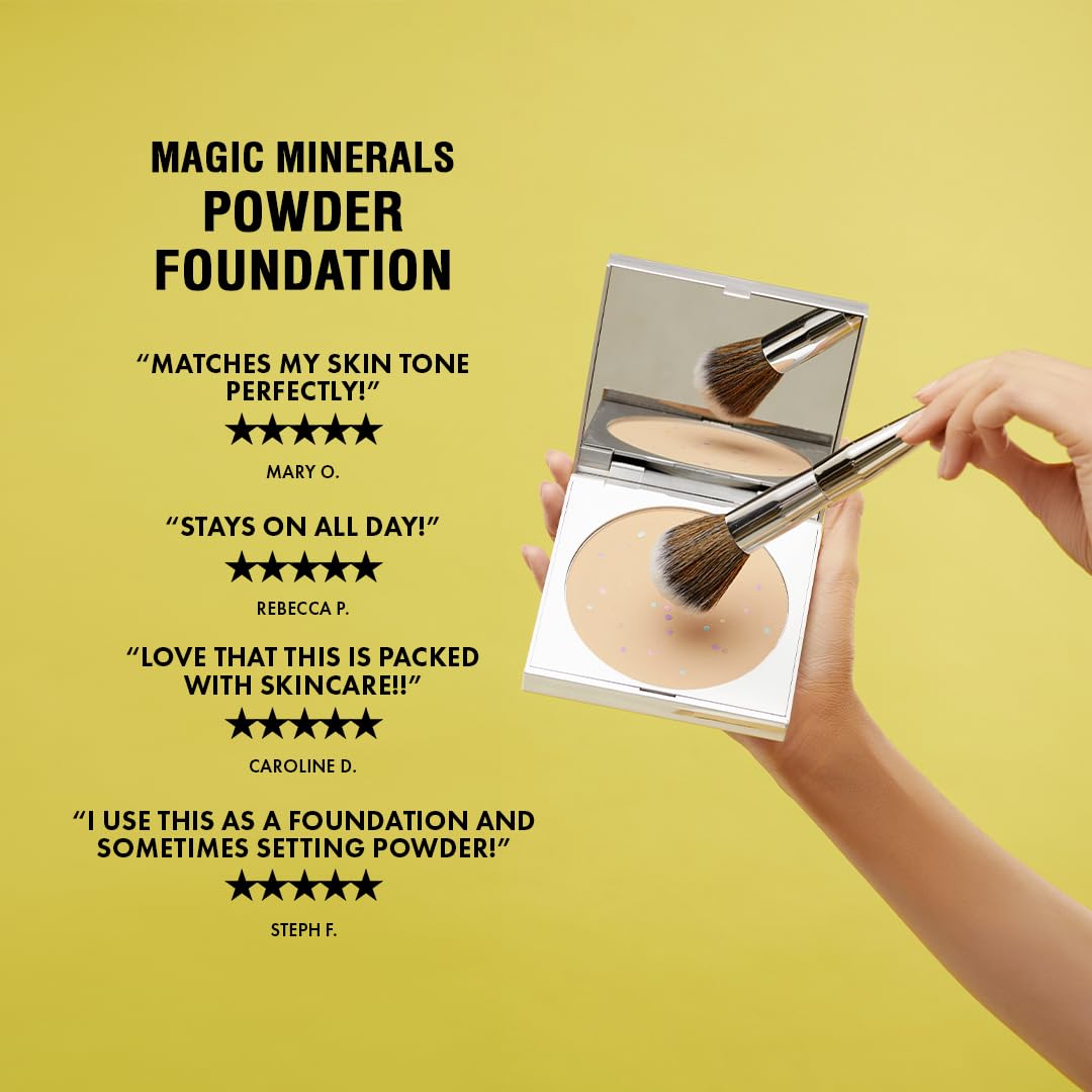 Magic Minerals by Jerome Alexander Jumbo Size Mineral Powder Foundation with Color Correctors, Antioxidant Skincare Formula (Dark)