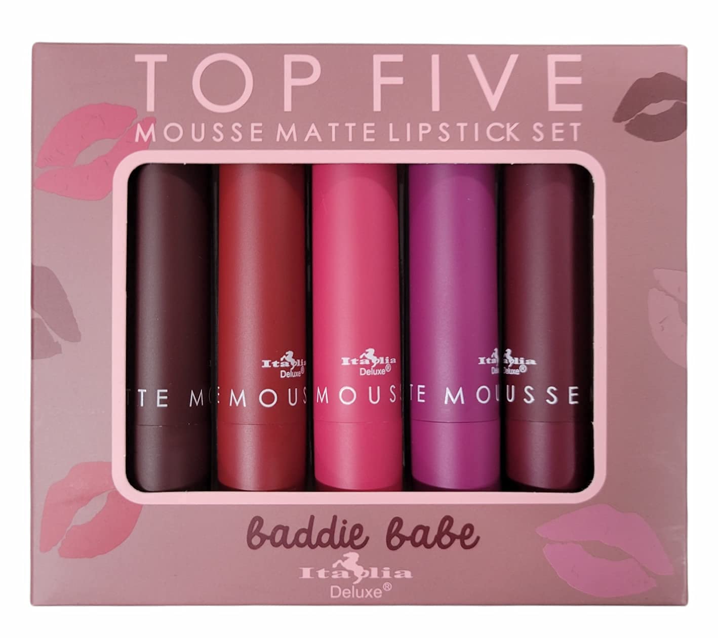 Italia Deluxe Top Five Mousse Matte Lipstick Set Caliente Reds