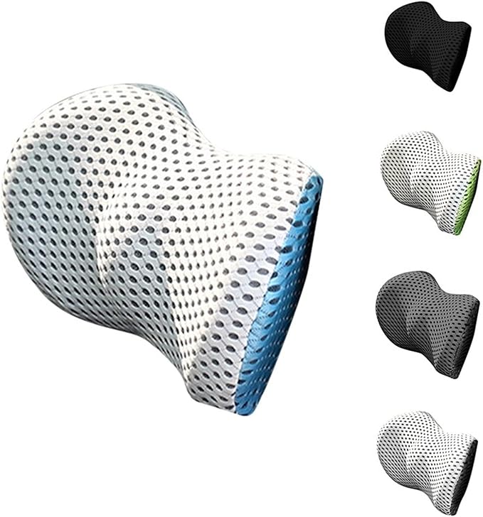 Lumbar Support Pillow for Car Seat, Mesh Office Chair Back Support Cushion, Ergonomic Back Pillows for Carseat,Office Chair,Desk,Wheelchair(Black-Waist)