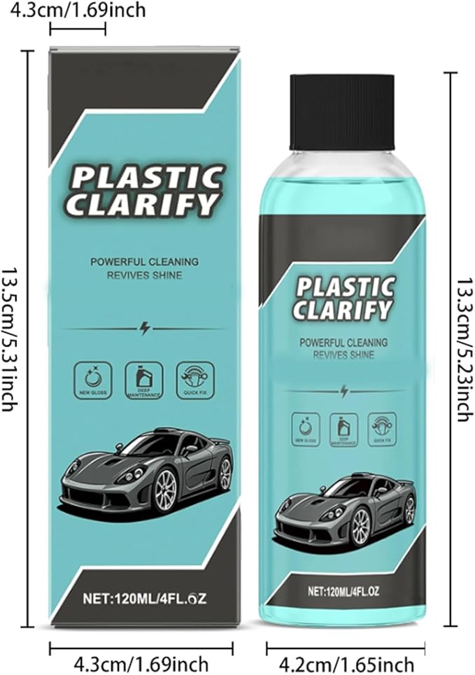 Interior Maintenance Refresher for Car, Plastic Clarify Tire Shine for Cars, 4 oz Black Plastic Car Trim Restorer Spray, Waterless Detailer for Rubber, Vinyl, and Plastic, Restores Deep Shine (5pcs)