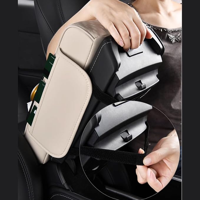Car Arm Rest Cushion for Mazda CX-5, Center Console Armrest Pillow Car Armrest Pad Trucks with Cup Holder, Armrest Pad Storage Bag(Black)