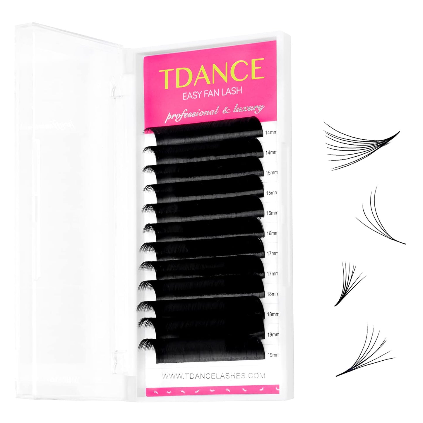 Tdance Eyelash Extension Supplies Rapid Blooming Volume Eyelash Extensions Thickness 0.05 C Curl Mix 14-19Mm Easy Fan Volume Las