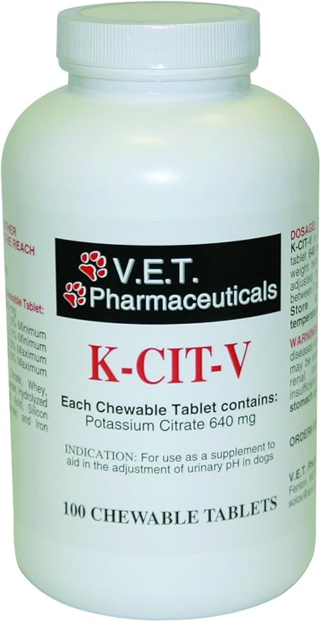 K-CIT-V Potassium Citrate Chewable Tablets for Dogs - 100 ct.