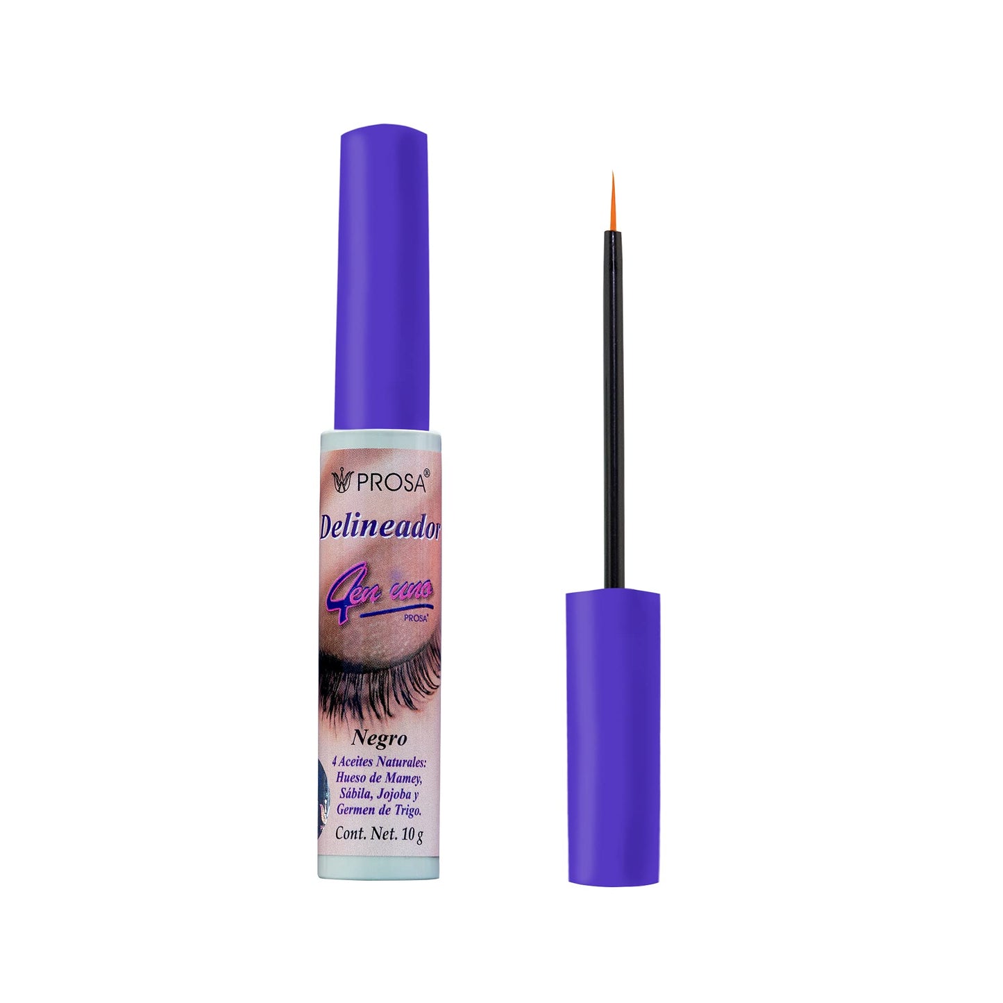 Prosa Professional Makeup Liquid Eyeliner, Ultra-Pigmented, 4 En Uno Black Liquid Eyeliner 0.35 Oz