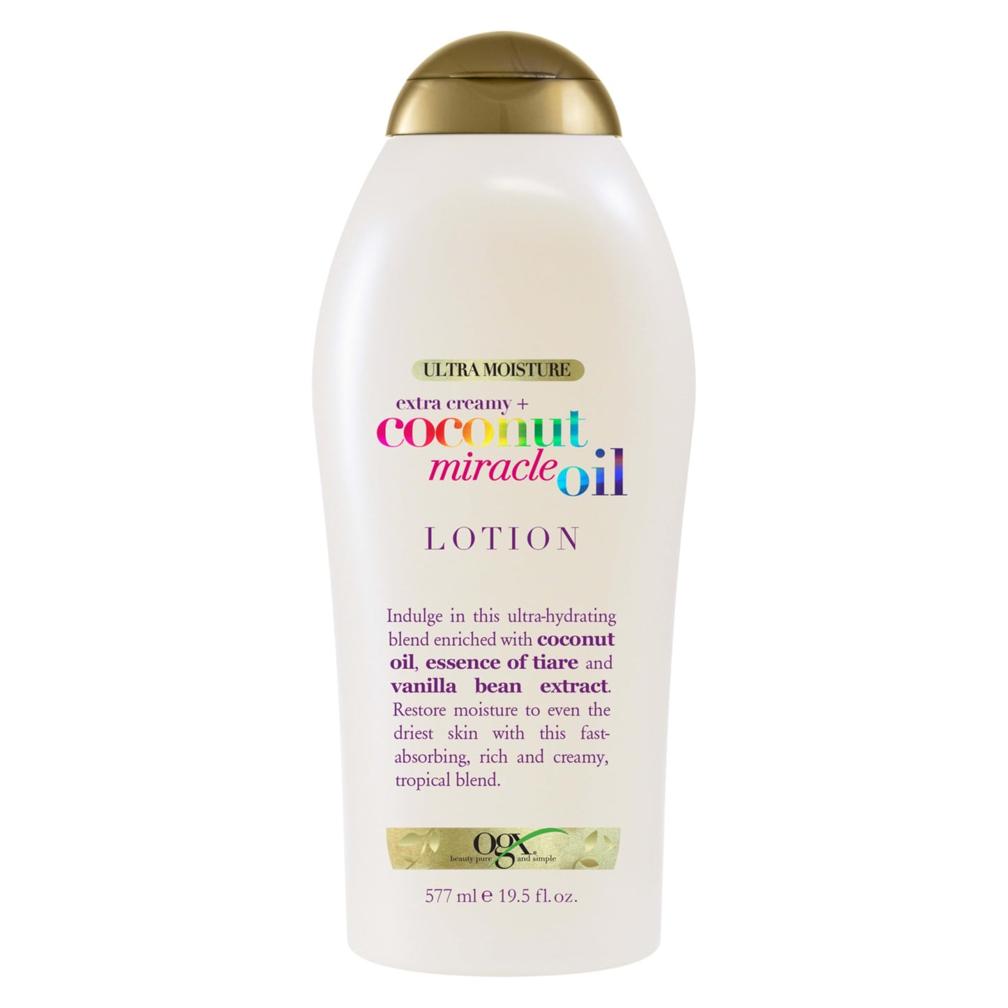 Ogx Extra Creamy + Coconut Miracle Oil Ultra Moisture Body Lotion With Vanilla Bean, Fast-Absorbing Lotion For All Skin Types, P