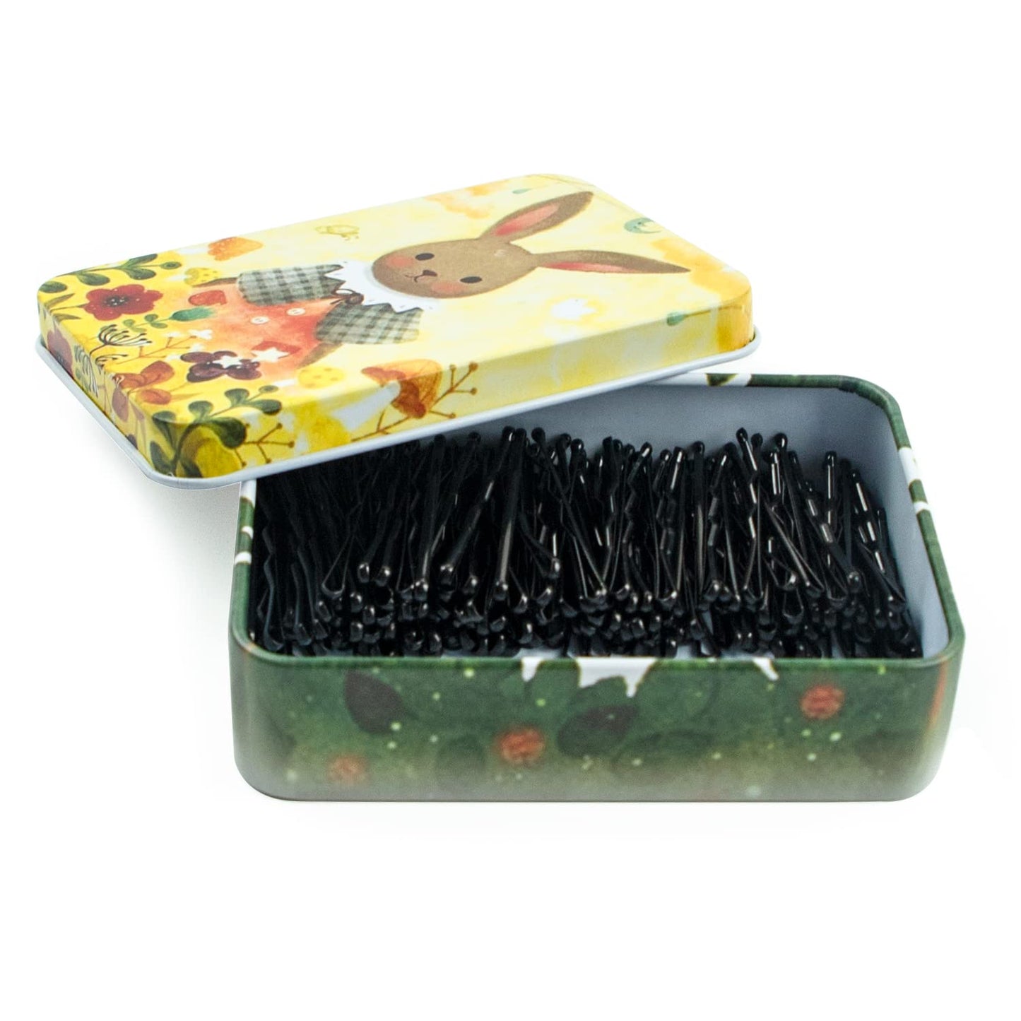 Mini Bobby Pins Black with Cute Case, 200 CT 1.38 Inch Small Hair Bobby Pins for Buns, Premium Hair Pins for Kids, Girls and Wom