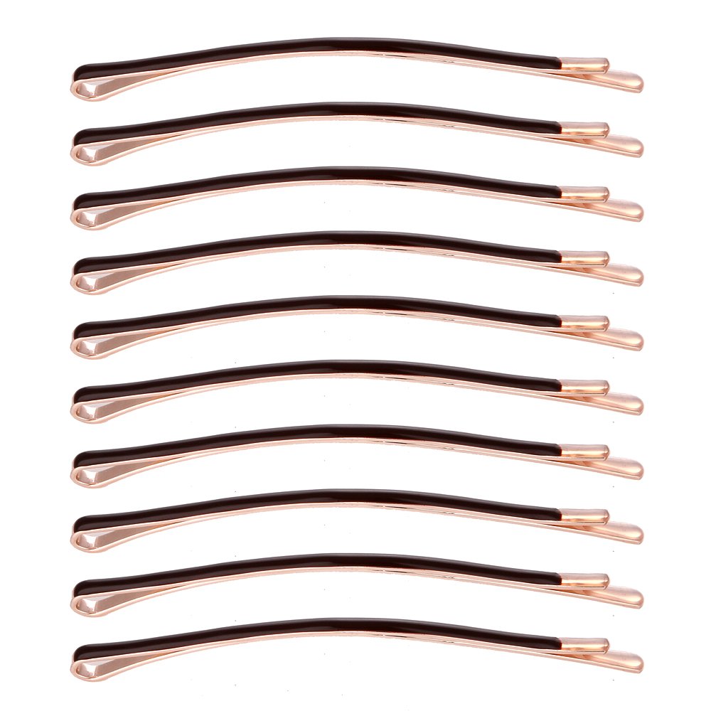 Yishenyishi Pack Of 10 Curved Jumbo Bobby Pins,Hair Clips (Brown-10Pcs)