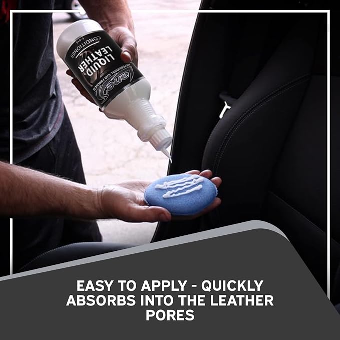 LANE'S Liquid Leather Conditioner- Car Leather Protection, Leather Conditioner- Softens Leather, Revives Flexibility, Prevents Fading and Cracking, Easy Application (16 OZ)