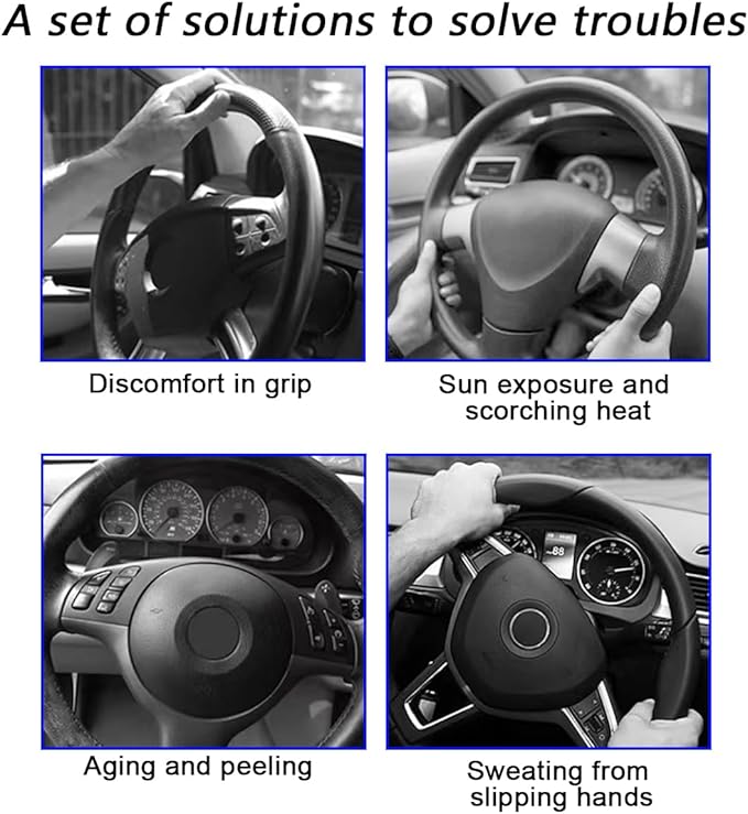 Car Steering Wheel Cover, Anti-Slip Soft Silicone Automotive Steering Wheel Protector, Comfortable Vehicle Steering Wheel Protective Accessories, Universal for RV, SUV, Truck (Red)