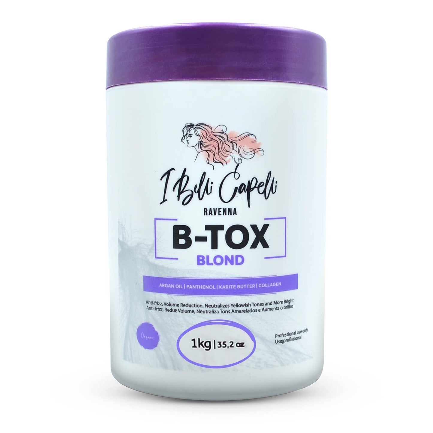 I Belli Capelli Ravenna Hair Botox Treatment For Blond Hair- Botox Capilar Para El Cabello, Formaldehyde-Free- Cirugia Capilar P