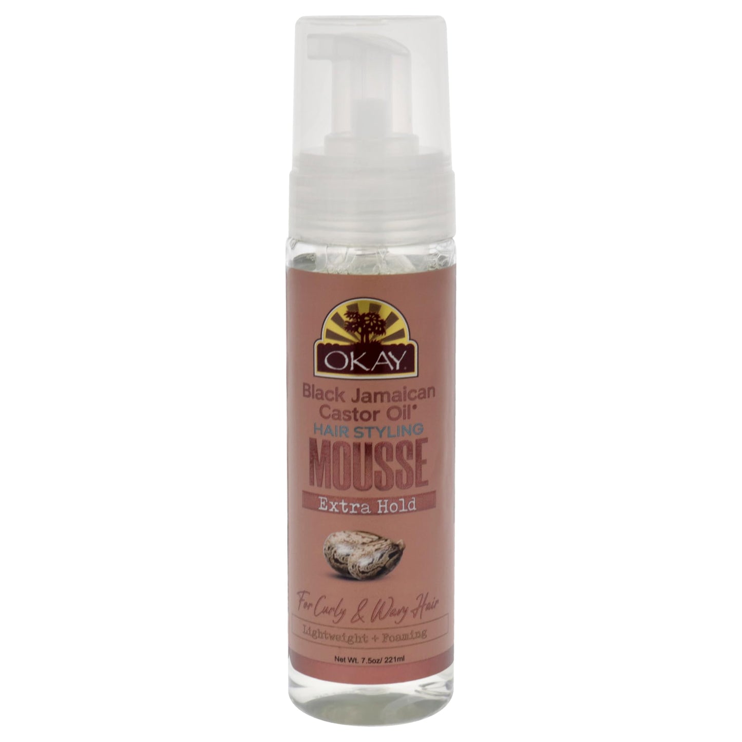 Okay Black Jamaican Castor Oil Styling Mousse For Unisex - 7.5 Oz Mousse