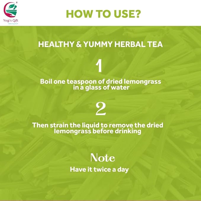 Dried Lemongrass 4 oz | Cut and Sifted Loose Leaf | Aroma Rich Lemon Grass | by Yogi's Gift ยฎ