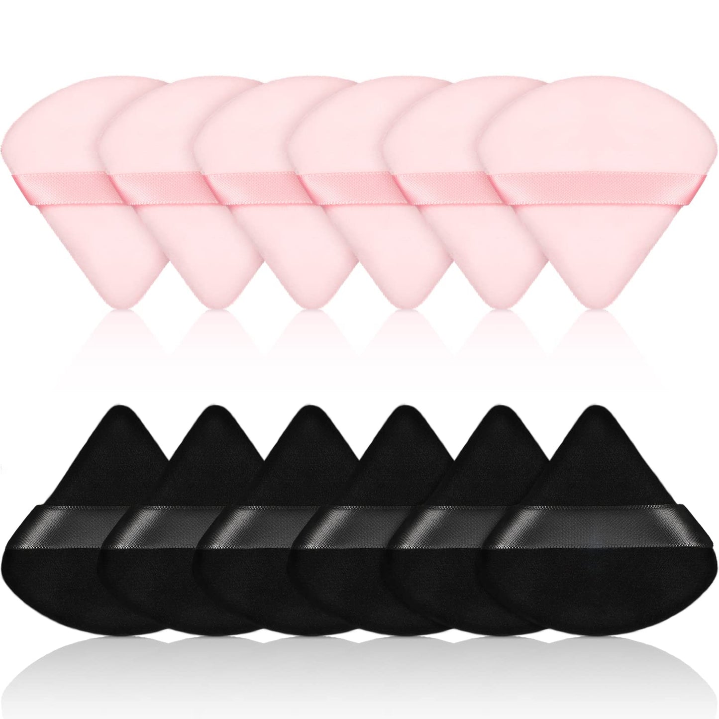 Maitys 12 Pieces Powder Puff Triangle Face Makeup Cosmetic For Loose Powder Soft Body Washable Reusable Foundation Sponge Minera