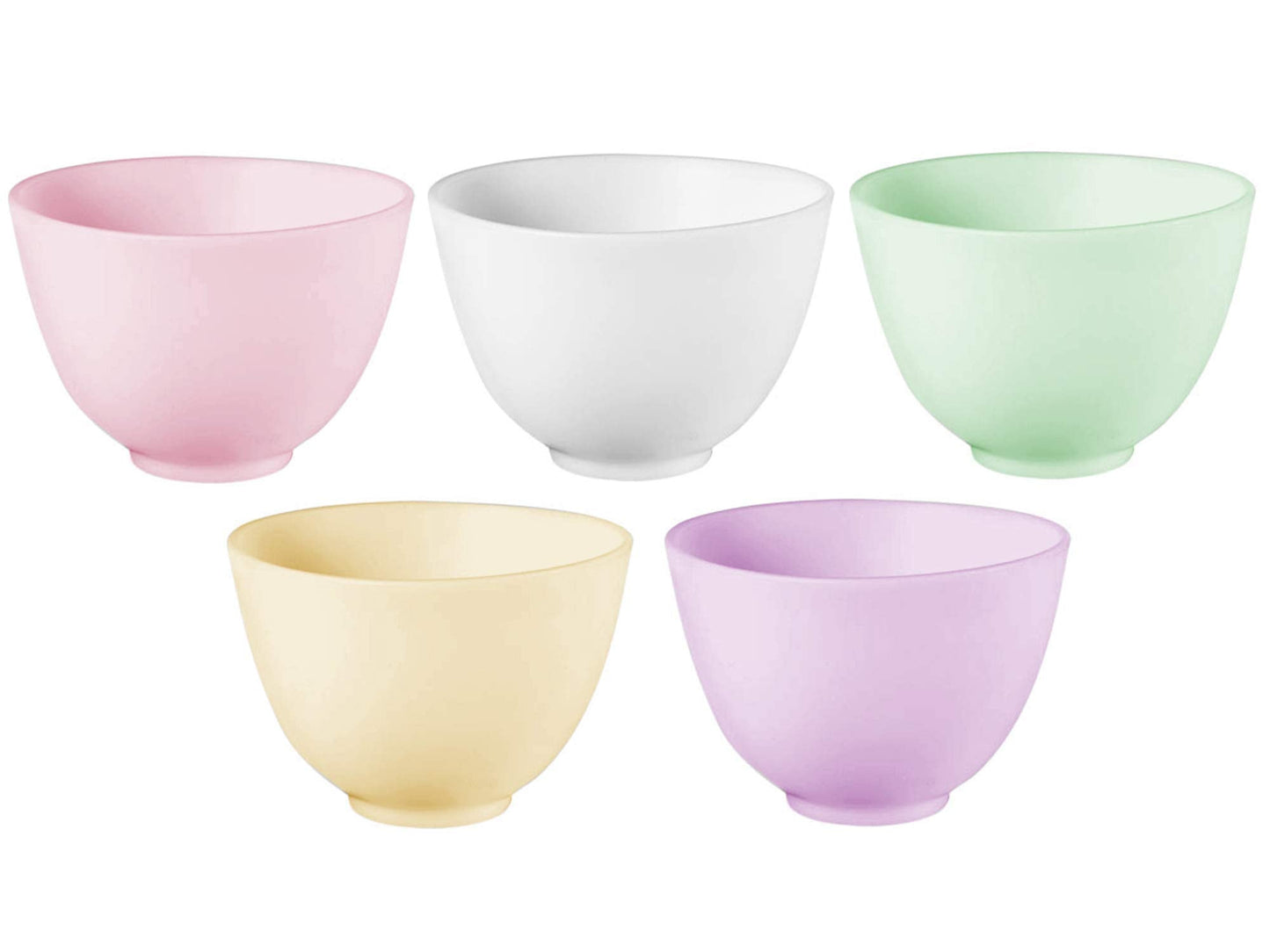 Hulless 3.3 Inch Silicone Facial Mask Mixing Bowl For Facial Mask, Mud Mask And Other Skincare Products Medium Multi Colored 5 P