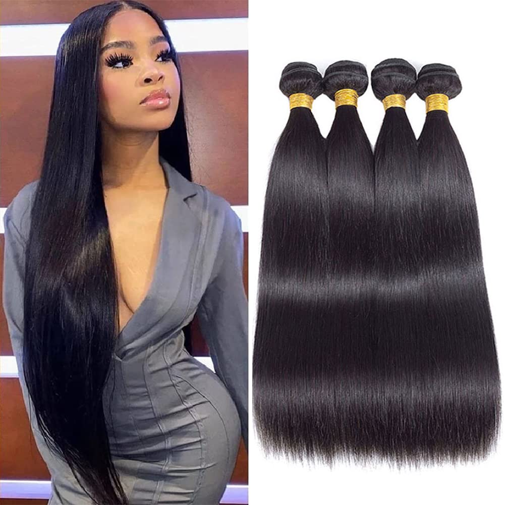12A Straight Bundles Human Hair 22'' 24'' 26'' 28'' 400G 100% Unprocessed Brazilian Virgin Hair Straight Human Hair Weave Bundle