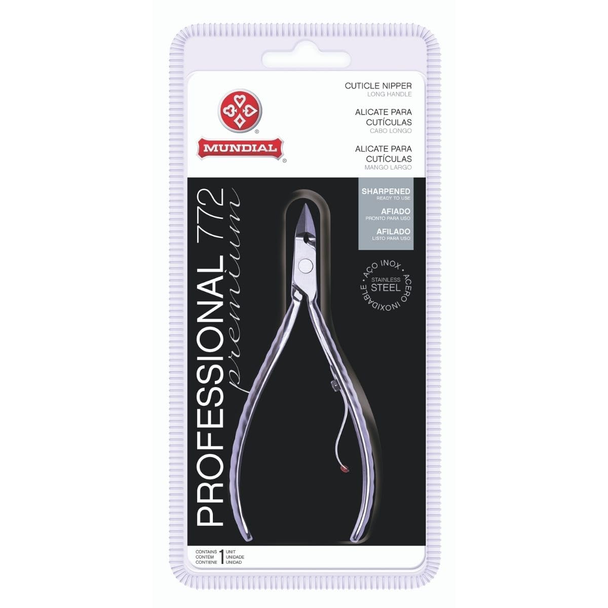 Professional Cuticle Nipper Mundial 772 Pr - Brazilian Manicure Quality Long Handle Stainless Steel Trimmer Cutter For Fingernai