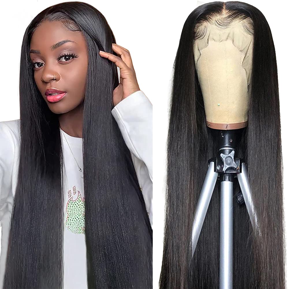 Subella Hd Lace Front Wigs Human Hair Pre Plucked 220% Density 13X4 Straight Hd Lace Frontal Wig With Baby Hair 12A Transparent
