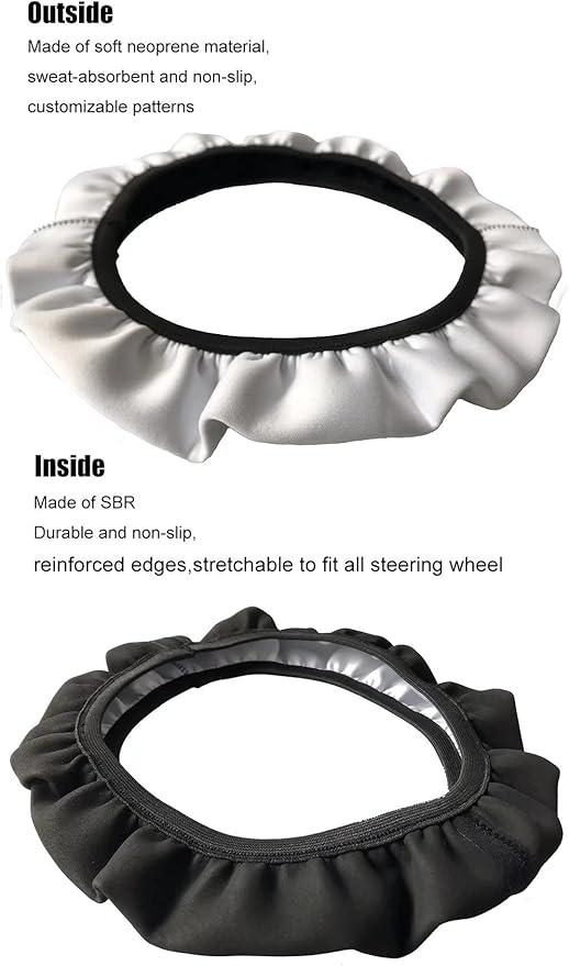 AFPANQZ Christmas Steering Wheel Covers Xmas Lights Print Car Steering Wheel Cover Universal Fit Almost Car Non-Slip Steering Wheel Covers Soft Sweat Absorbing Steering Wheel Protector Cover