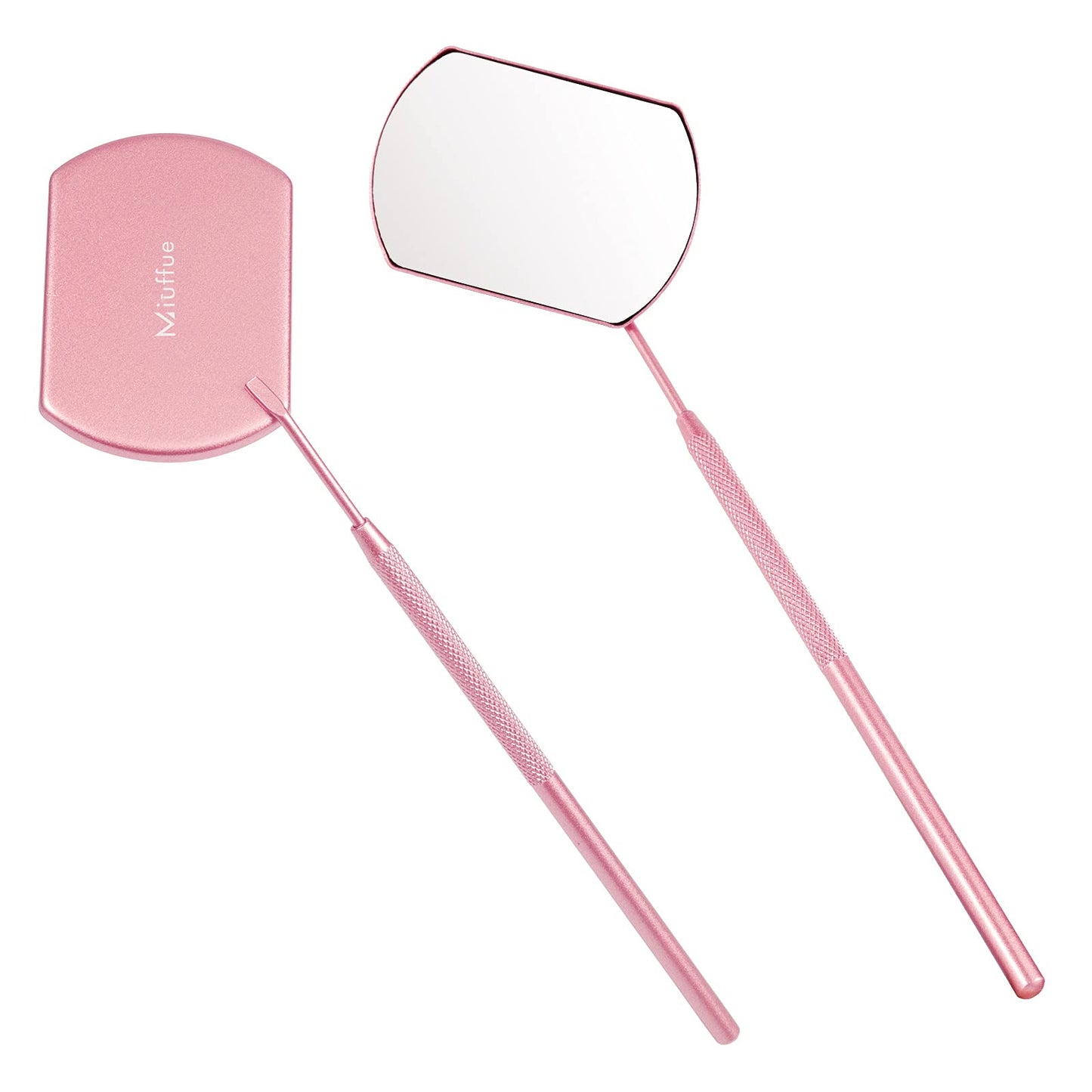 Miuffue Lash Mirror For Eyelash Extensions, 60Mm Extra Large Eyelash Mirror, Detachable Stainless Steel Makeup Mirror, Pink