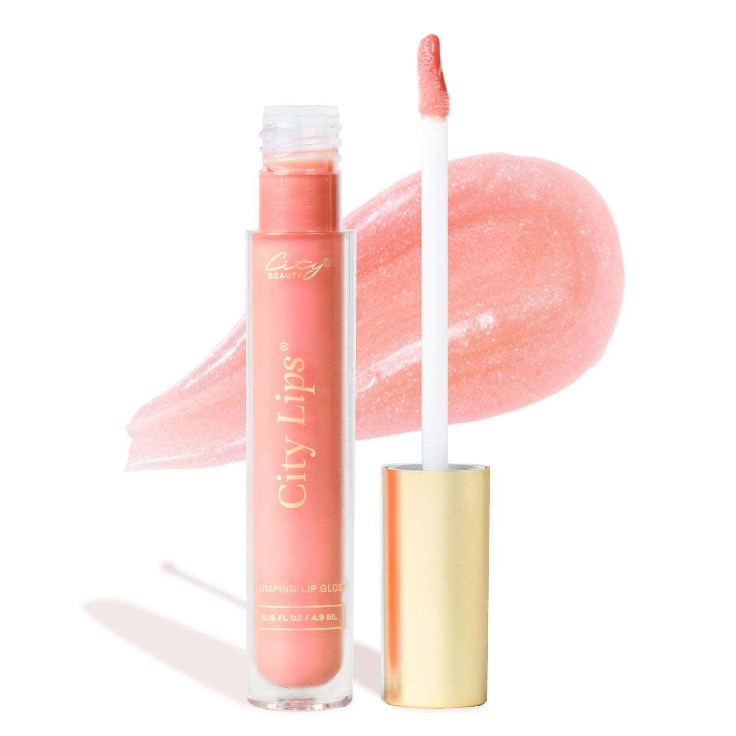 City Beauty City Lips Plumping Lip Gloss South Peach - High-Shine Gloss For Fuller, Younger-Looking Lips | Hydrating & Smoothing