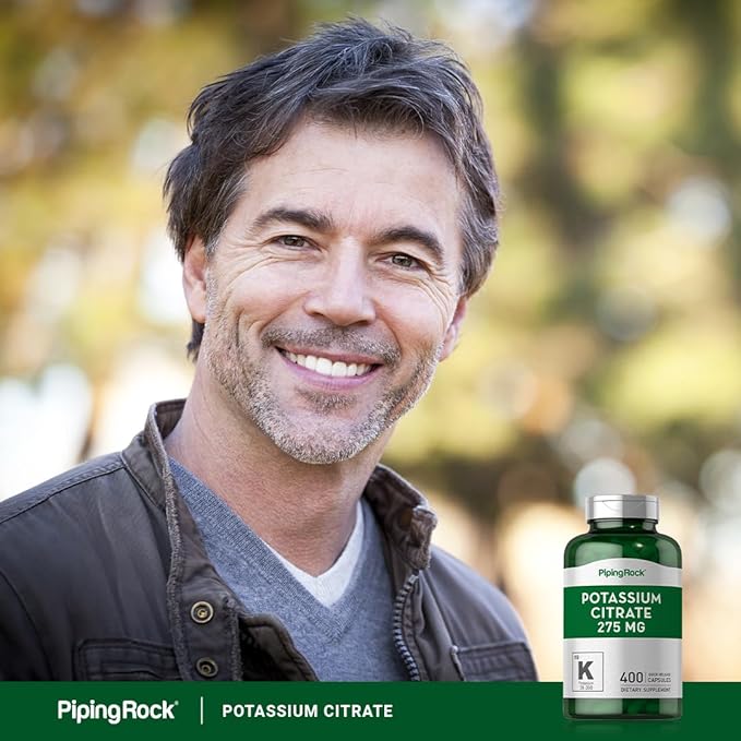 Piping Rock Potassium Citrate Supplement | 275 mg | 400 Capsules | Non-GMO, Gluten Free