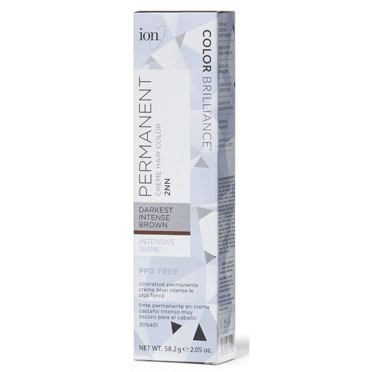 Ion 2Nn Darkest Intense Brown Permanent Creme Hair Color 2Nn Darkest Intense Brown