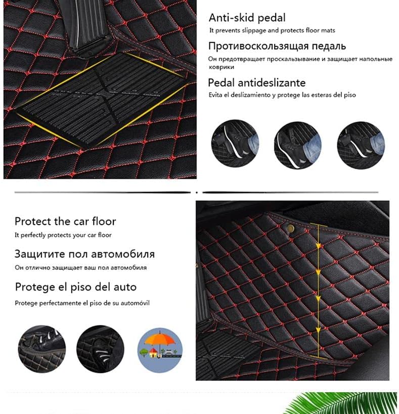 Custom Car Floor Mat Compatible with BMW Mercedes-Benz Toyota Cadillac Lexus Honda Infiniti Nissan Hyundai Kia Audi All Models Cars Sedans SUVs Automotive Mats (Edge Yellow Middle Brown)