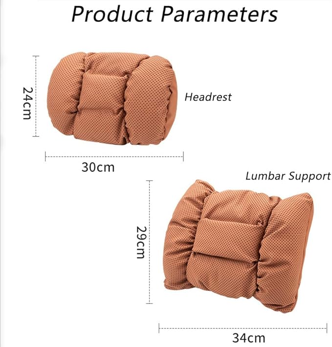 Neck Pillow Automotive Seat Cushions for Mercedes Benz C-Class Sedan W206 W205 W204 W203 W202 CL203 Sedan Saloon, Relieving Neck Stiffness Sciatica Relief Car Headrest Lumbar Pillow,Black
