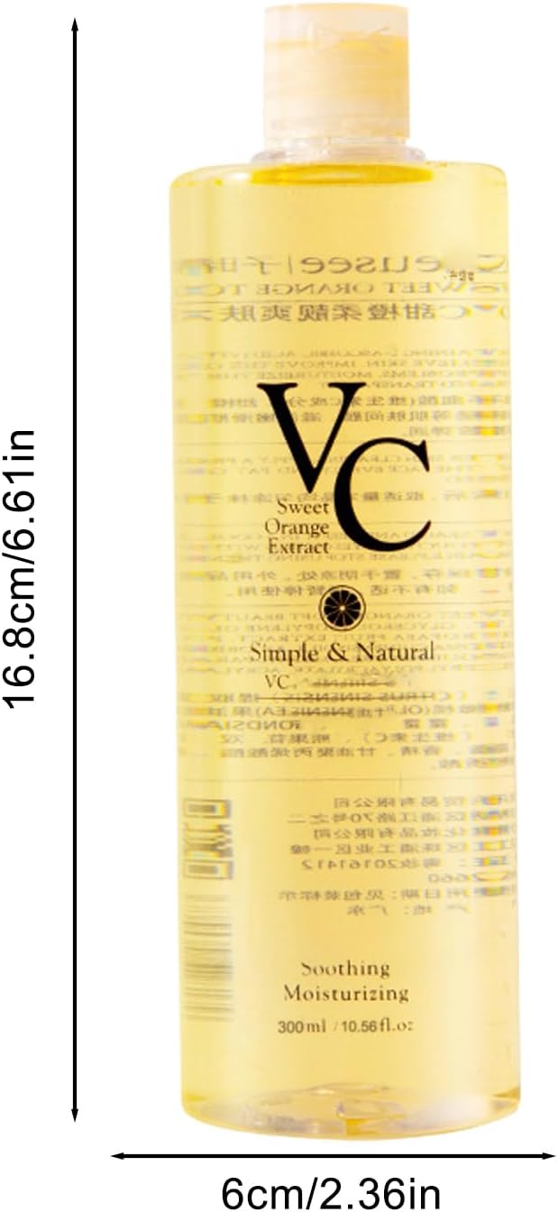 VC Toner-300ml,VC Toner Refreshing Hydrating Rejuvenating,VC Water Contains VC Ingredients Deeply Hydrate and Enhance Skin Elasticity,Deep Moisturing,Refreshing Water Lotion for All Skin Types