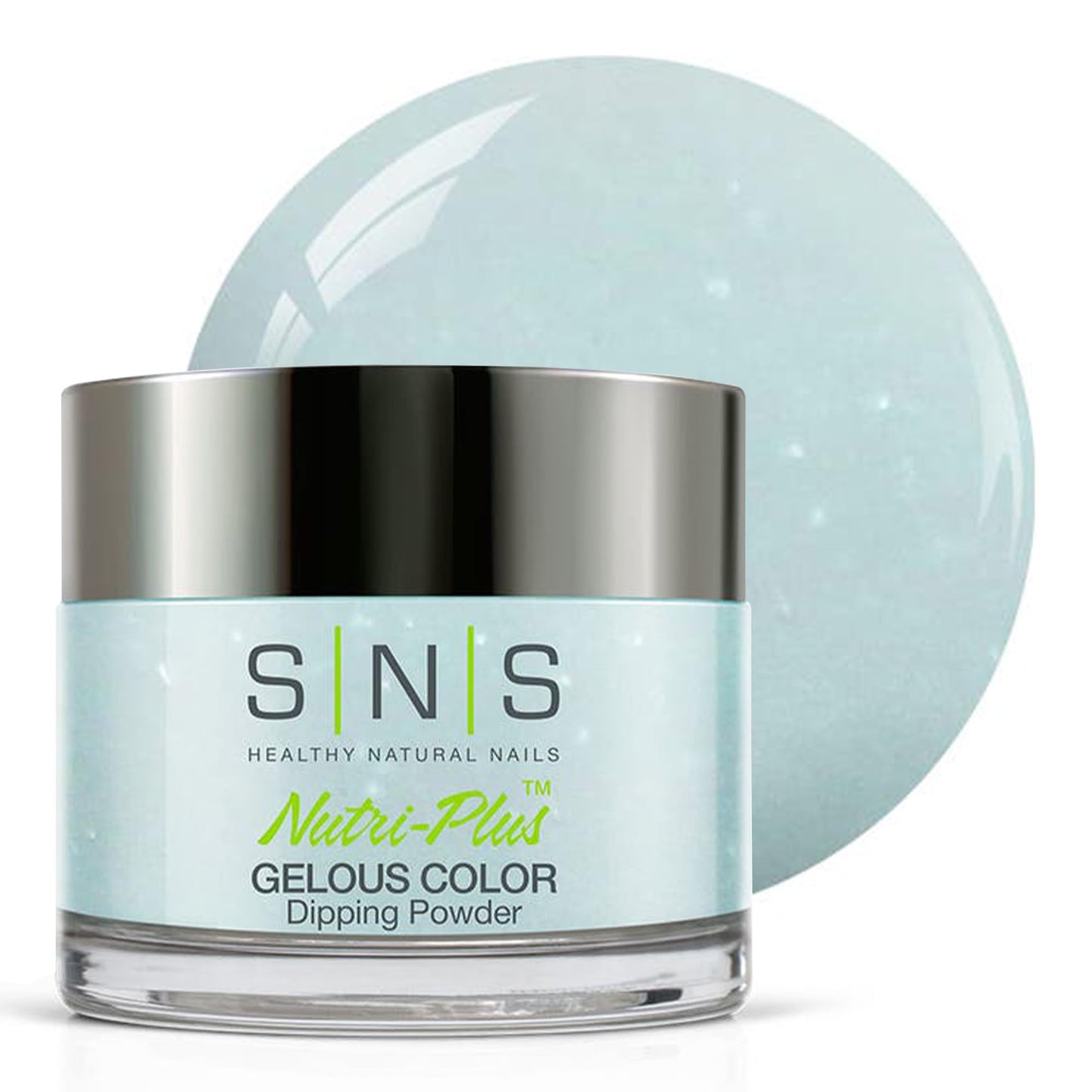 Sns Nail Dip Powder, Gelous Color Dipping Powder - Blue Ice Cryin' In The Rain (Gray/Baby Blue, Shimmer) - Long-Lasting Dip Nail