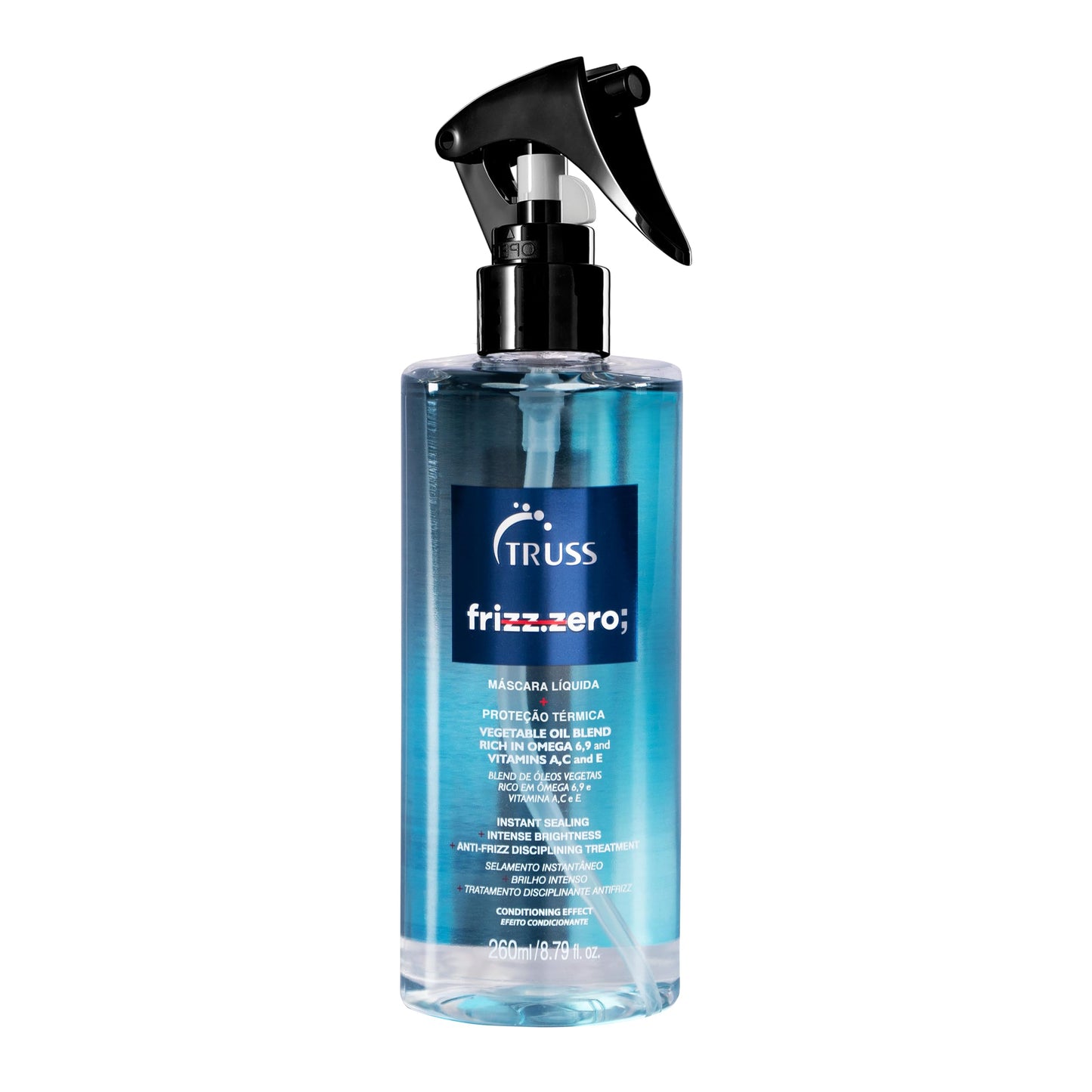 TRUSS Frizz Zero Liquid Hair Mask - Anti Frizz Treatment Spray with Thermal Heat Protection For Blow Drying, Flat Irons and Curl