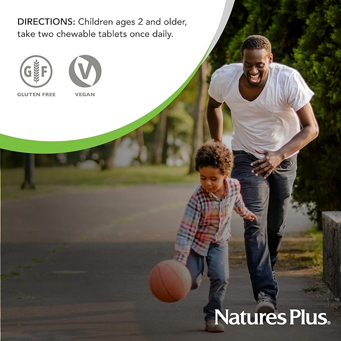 Natures Plus Animal Parade Children's Chewable Multivitamin - Cherry Flavor - 180 Animal-Shaped Tablets - Promotes Health & Well-Being - Vegetarian, Gluten Free - 90 Servings
