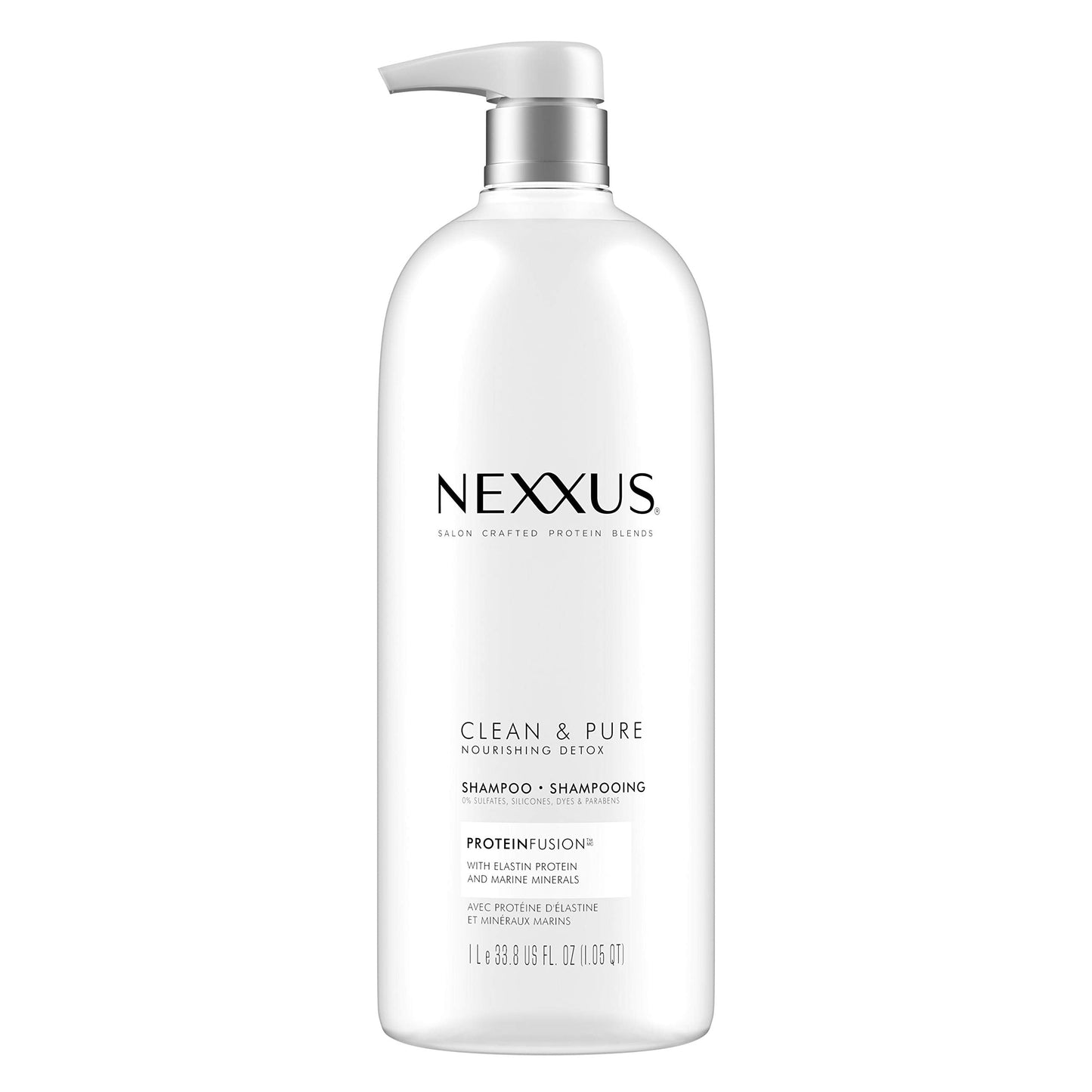 Nexxus Clean and Pure Clarifying Shampoo, With ProteinFusion, Nourished Hair Care Silicone, Dye And Paraben Free 33.8 oz